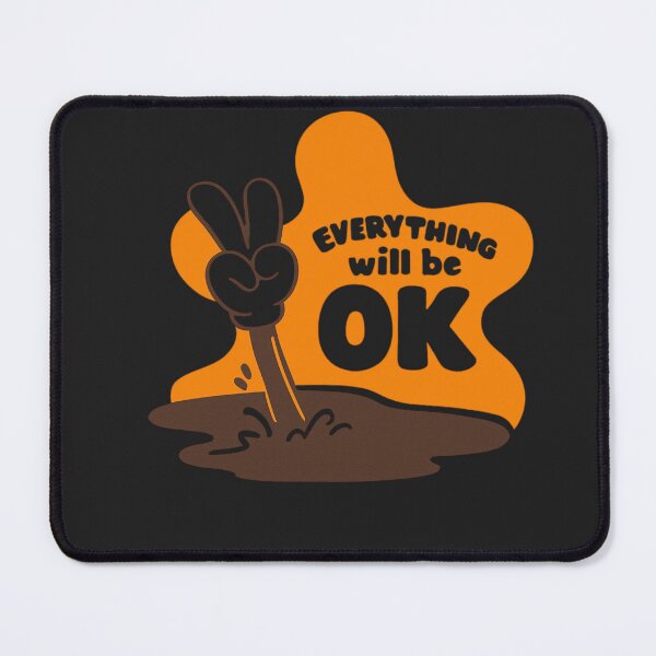 Item preview, Everything Will Be OK Funny Cartoon - Sarcastic Positivity Peace Sign Art designed and sold by Wonder Pixel Studio.