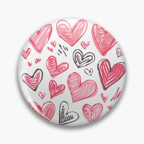 Item preview, Pink Doodle Hearts Valentines Day - Cute Textured Hand-Drawn Love Hearts Scatter Art Print designed and sold by DesignArtist.ia.