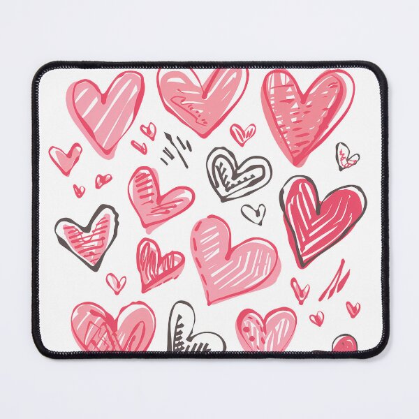 Item preview, Pink Doodle Hearts Valentines Day - Cute Textured Hand-Drawn Love Hearts Scatter Art Print designed and sold by DesignArtist.ia.