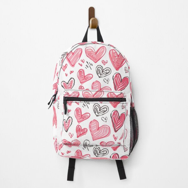 Item preview, Pink Doodle Hearts Valentines Day - Cute Textured Hand-Drawn Love Hearts Scatter Art Print designed and sold by DesignArtist.ia.