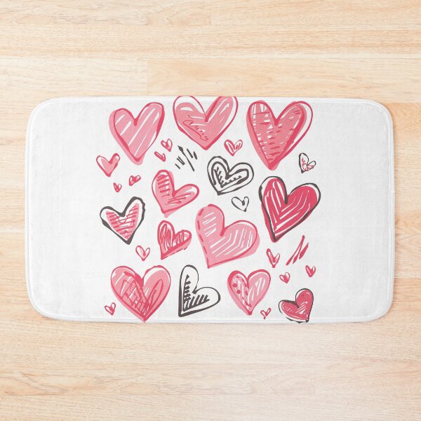 Item preview, Pink Doodle Hearts Valentines Day - Cute Textured Hand-Drawn Love Hearts Scatter Art Print designed and sold by DesignArtist.ia.