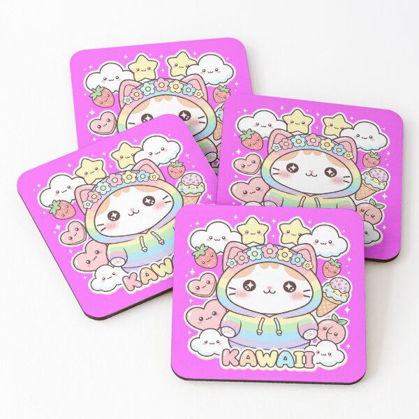 Item preview, Pastel Rainbow Kawaii Kitty – Cute Floral Cat Hoodie designed and sold by ValeriValera.
