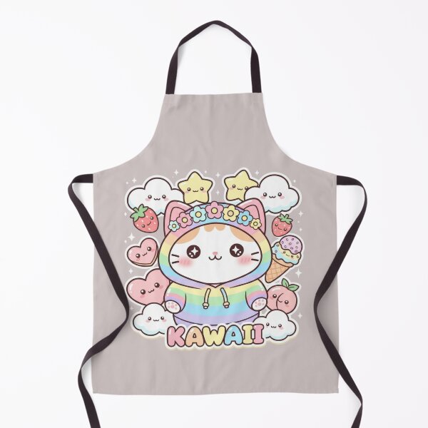 Item preview, Pastel Rainbow Kawaii Kitty – Cute Floral Cat Hoodie designed and sold by ValeriValera.