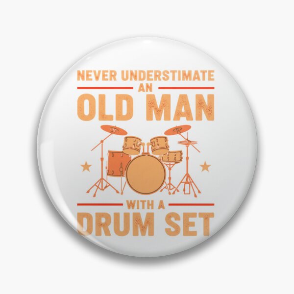 Item preview, Funny Old Man Drummer Saying Drum Set Percussion Music designed and sold by GridText.
