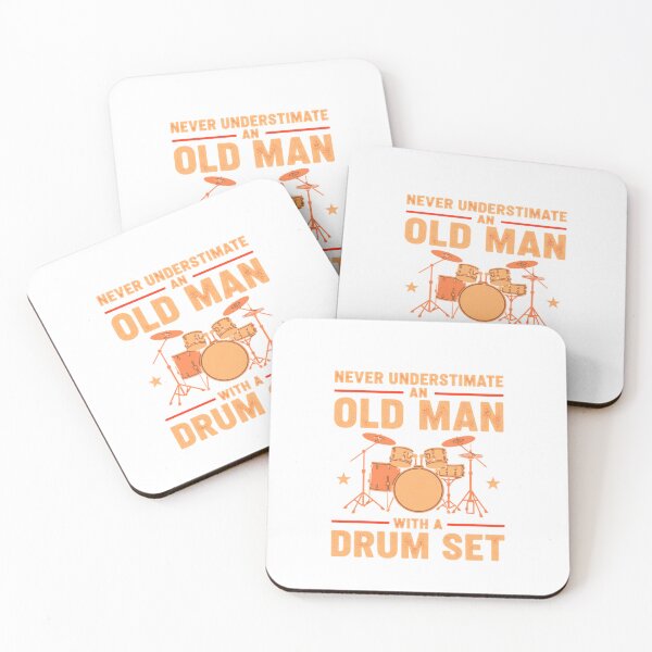 Item preview, Funny Old Man Drummer Saying Drum Set Percussion Music designed and sold by GridText.