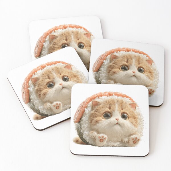 Item preview, Kawaii Sushi Roll Cat Illustration designed and sold by Beachy Beasts.