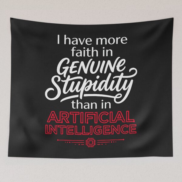 Item preview, Artificial Intelligence vs Genuine Stupidity Funny Quote - Dark designed and sold by WAMTEES.