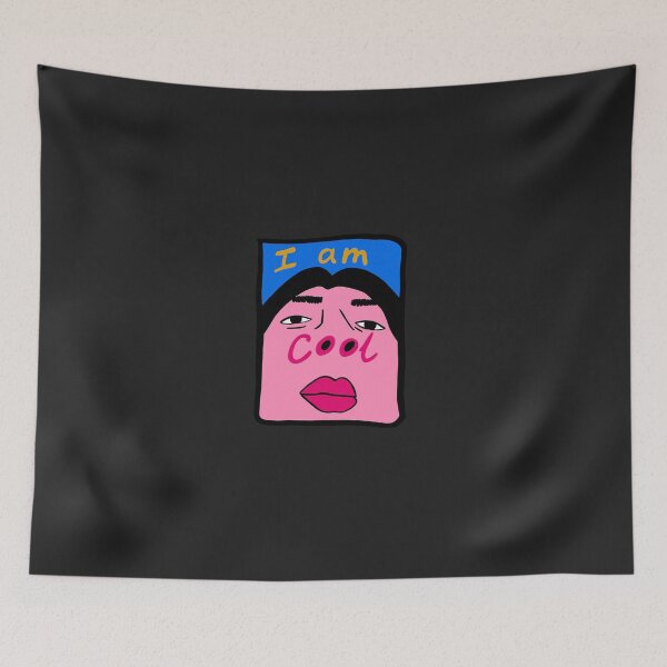 Item preview, I Am Cool Funny Pink Face - Ironic Aesthetic Streetwear Graphic Art designed and sold by Wonder Pixel Studio.