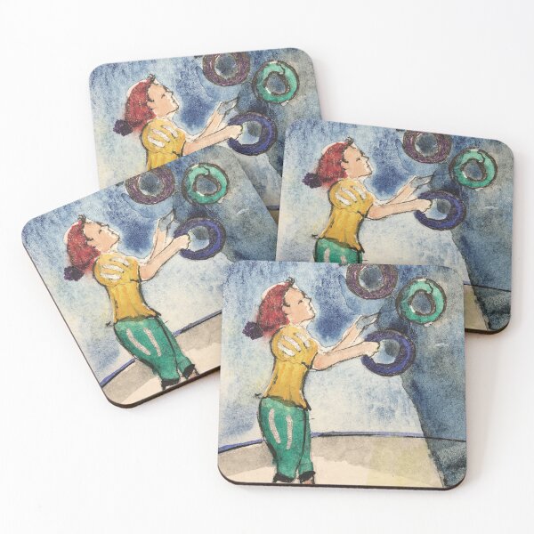Item preview, Circus juggler hand drawn in pen and watercolour designed and sold by Sheridanlongdog.