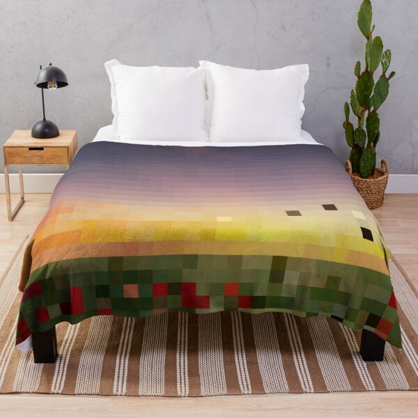 Item preview, Pixelated Rose Field Sunset Scene designed and sold by Potato Quality Prints.
