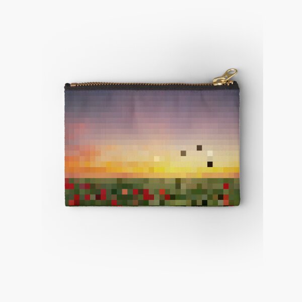 Item preview, Pixelated Rose Field Sunset Scene designed and sold by Potato Quality Prints.