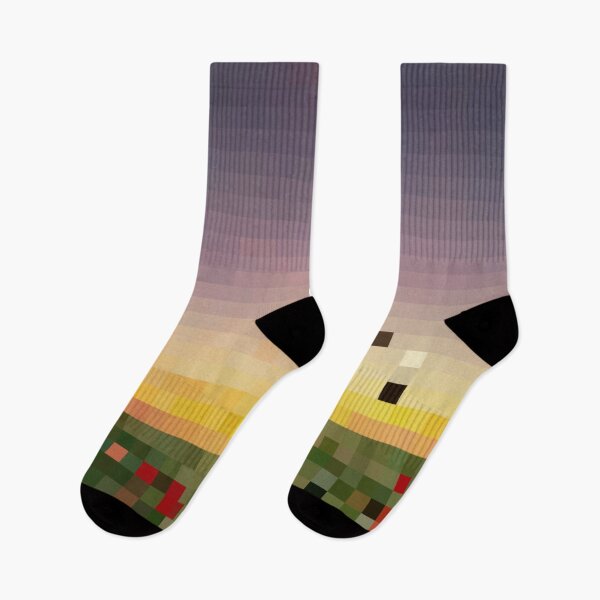 Item preview, Pixelated Rose Field Sunset Scene designed and sold by Potato Quality Prints.