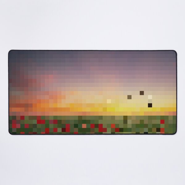 Item preview, Pixelated Rose Field Sunset Scene designed and sold by Potato Quality Prints.