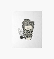 Skull with pipe Art Board