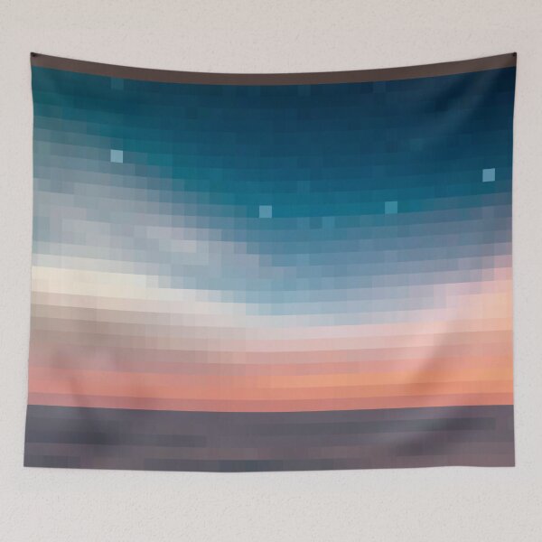 Item preview, Pixelated Calm Ocean Night Sky designed and sold by Potato Quality Prints.