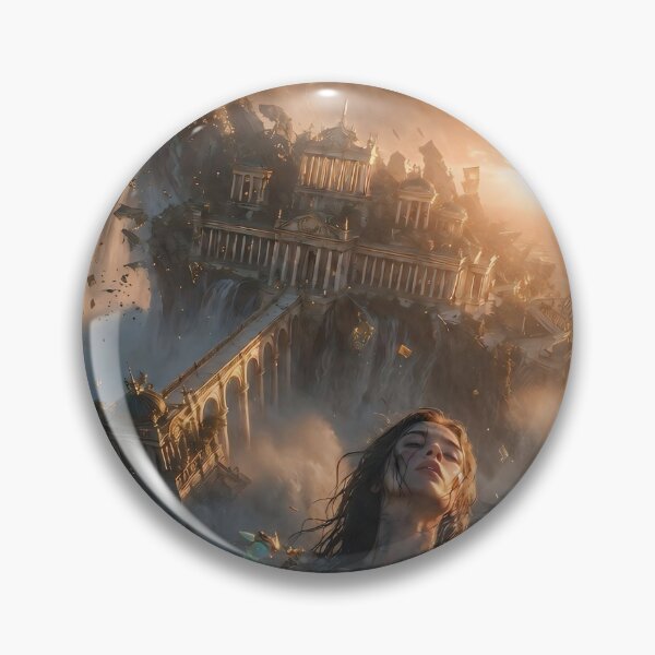Item preview, Atlantis Final Fall – Queen & Dragon in Sinking Palace designed and sold by SunsetAngelsAI.