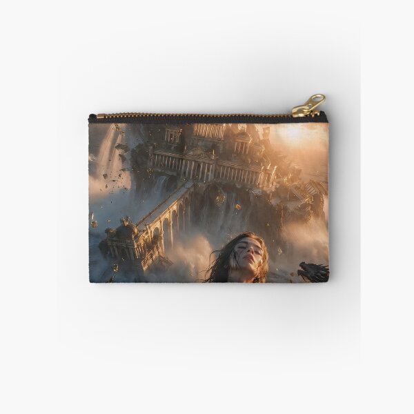 Item preview, Atlantis Final Fall – Queen & Dragon in Sinking Palace designed and sold by SunsetAngelsAI.