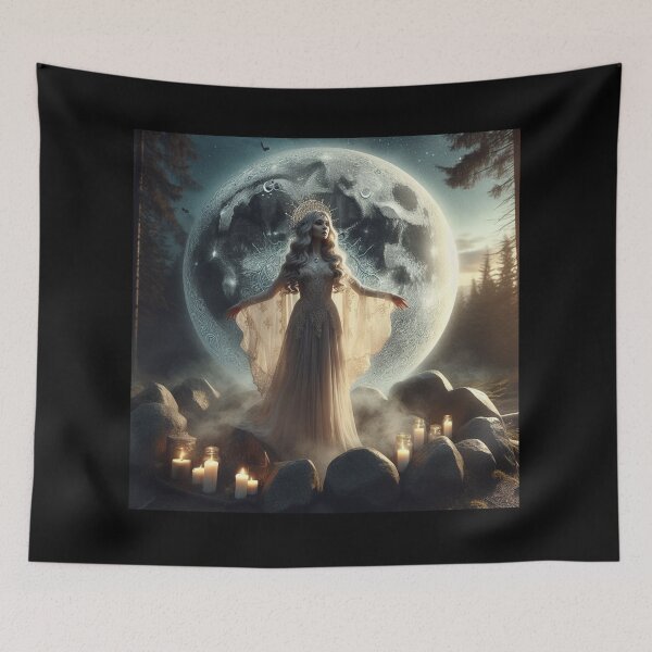 Item preview, Moon Goddess Ascendant – Mystical Lunar Fantasy Art designed and sold by Sybille-Yates.