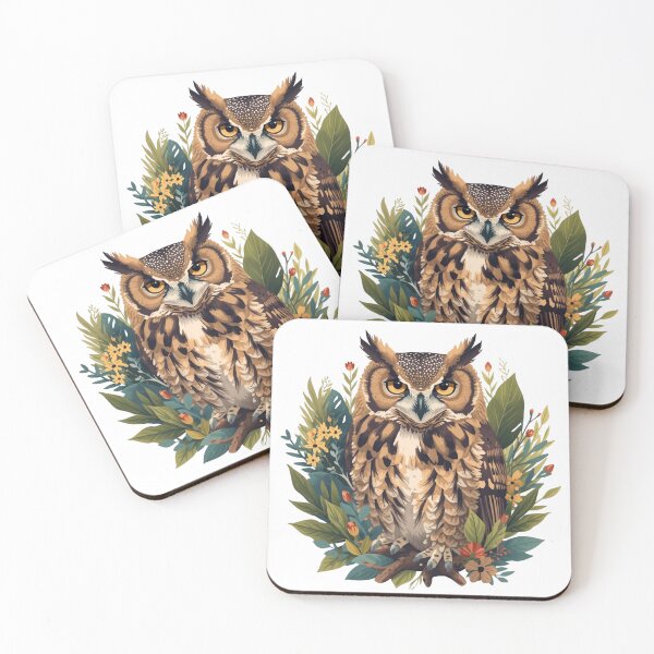 Item preview, Owl Sticker, Forest Bird Magnet designed and sold by colorleafz.