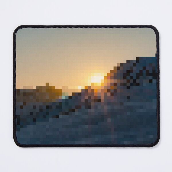 Item preview, Pixelated Snowy Shining Sunset Scene designed and sold by Potato Quality Prints.