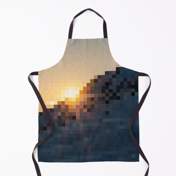 Item preview, Pixelated Snowy Shining Sunset Scene designed and sold by Potato Quality Prints.