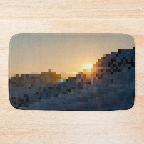 Item preview, Pixelated Snowy Shining Sunset Scene designed and sold by Potato Quality Prints.