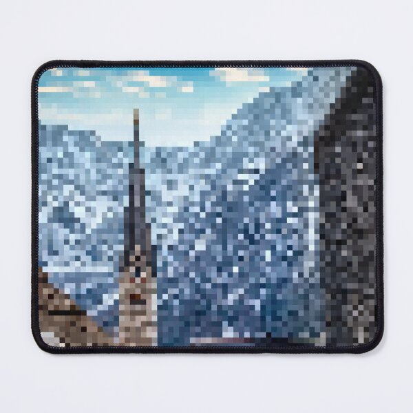Item preview, Pixelated Mountainous Winter Church Scene designed and sold by Potato Quality Prints.