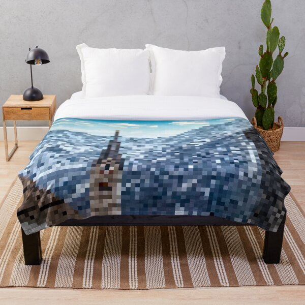 Item preview, Pixelated Mountainous Winter Church Scene designed and sold by Potato Quality Prints.