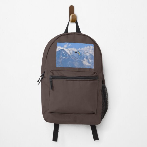 Item preview, Pixelated Paraglider & Snowy Mountain Scene designed and sold by Potato Quality Prints.