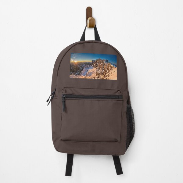 Item preview, Pixelated Snowy Mountain Sunrise Scene designed and sold by Potato Quality Prints.