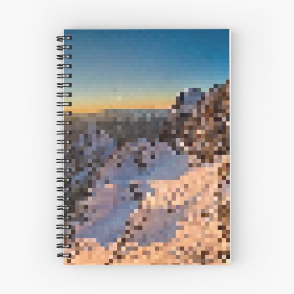Item preview, Pixelated Snowy Mountain Sunrise Scene designed and sold by Potato Quality Prints.