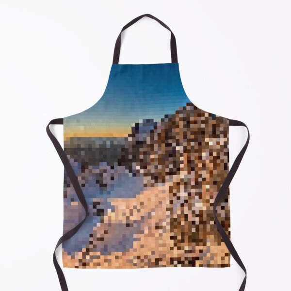 Item preview, Pixelated Snowy Mountain Sunrise Scene designed and sold by Potato Quality Prints.