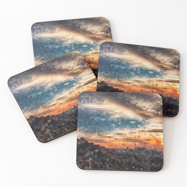 Item preview, Pixelated Mountainous Stormy Sunset Scene designed and sold by Potato Quality Prints.