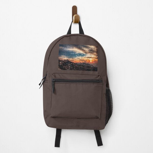 Item preview, Pixelated Mountainous Stormy Sunset Scene designed and sold by Potato Quality Prints.
