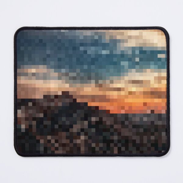 Item preview, Pixelated Mountainous Stormy Sunset Scene designed and sold by Potato Quality Prints.