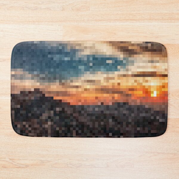 Item preview, Pixelated Mountainous Stormy Sunset Scene designed and sold by Potato Quality Prints.