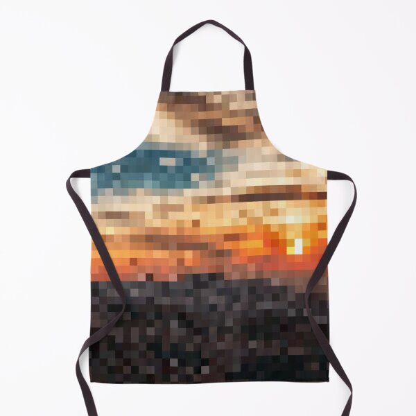 Item preview, Pixelated Mountainous Stormy Sunset Scene designed and sold by Potato Quality Prints.