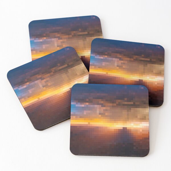 Item preview, Pixelated Mountainous Sunrise Scene designed and sold by Potato Quality Prints.