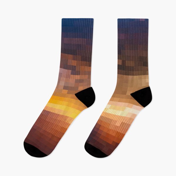 Item preview, Pixelated Mountainous Sunrise Scene designed and sold by Potato Quality Prints.