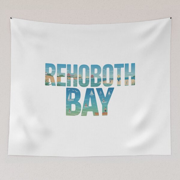 Item preview, Rehoboth Bay - Colorful Coastal Letters - Beach Town Decal - Delaware Travel Art designed and sold by CircinusStore.