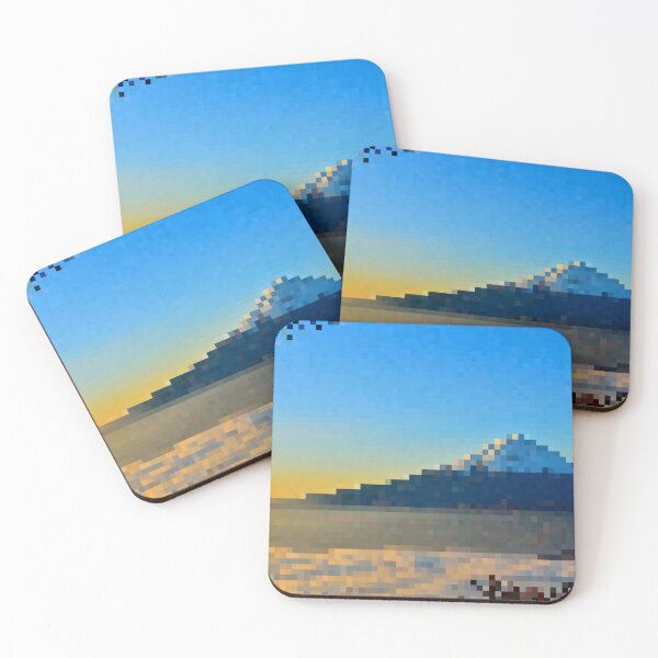 Item preview, Pixelated Morning Mountain Scene designed and sold by Potato Quality Prints.