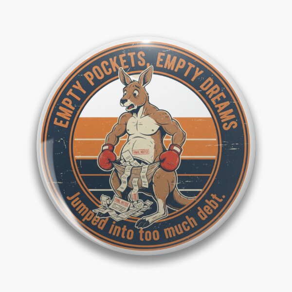 Item preview, Funny Kangaroo Debt Crisis – Empty Pockets Empty Dreams 90s Vintage Art designed and sold by FakeJoo.