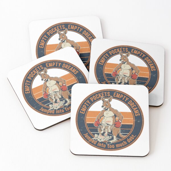 Item preview, Funny Kangaroo Debt Crisis – Empty Pockets Empty Dreams 90s Vintage Art designed and sold by FakeJoo.