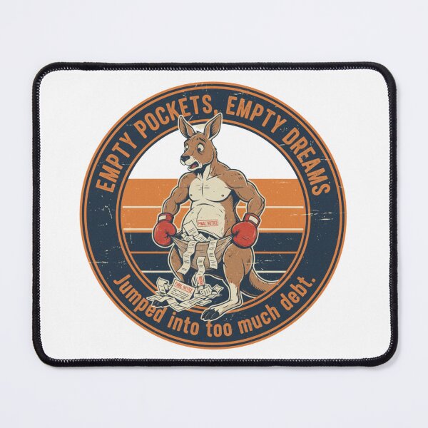 Item preview, Funny Kangaroo Debt Crisis – Empty Pockets Empty Dreams 90s Vintage Art designed and sold by FakeJoo.