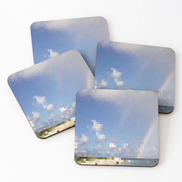 Item preview, Pixelated Beach Rainbow Scene designed and sold by Potato Quality Prints.