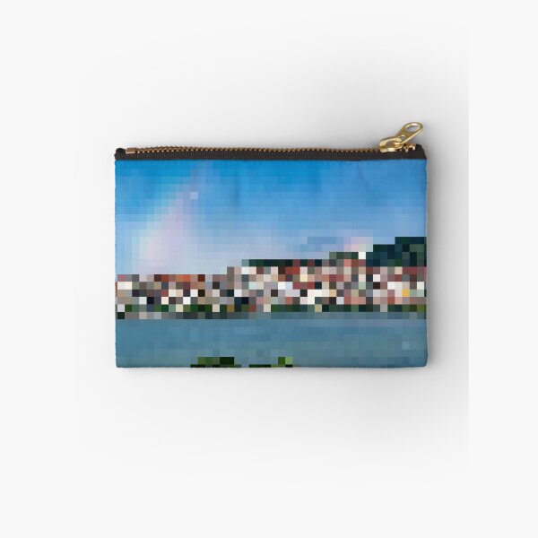 Item preview, Pixelated Lakefront Village Scene designed and sold by Potato Quality Prints.