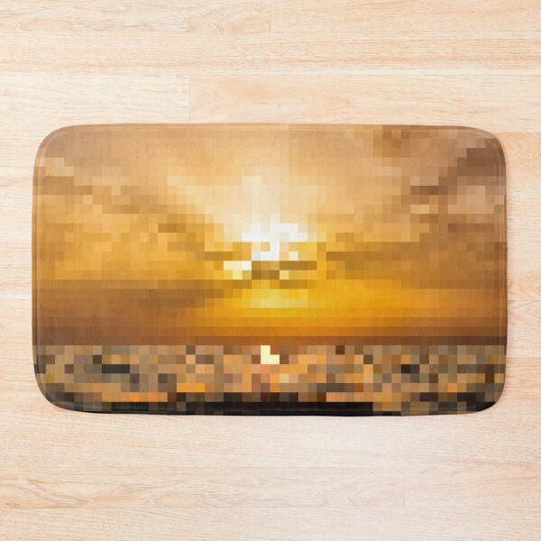 Item preview, Pixelated Ocean Sunrise Scene designed and sold by Potato Quality Prints.