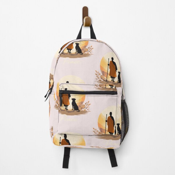 Item preview, Minimalist Zen Art Walk for Peace Monks with Aloka Dog designed and sold by DonaldMcCullum.