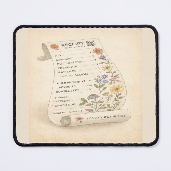 Item preview, Pressed Flower Receipt — “You’re a Wild Bloom” Floral Cottagecore Art designed and sold by POD DYNASTY.