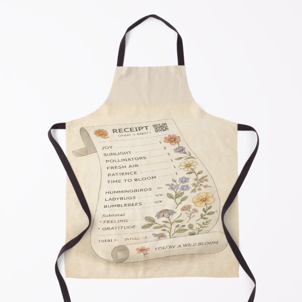Item preview, Pressed Flower Receipt — “You’re a Wild Bloom” Floral Cottagecore Art designed and sold by POD DYNASTY | Original Print On Demand T-Shirt Graphics.